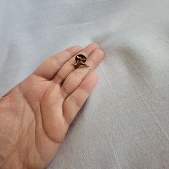 Small mini miniature orange red bird hummingbird shaped lapel pin brooch