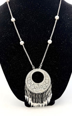 Vintage Tibal Bohemian Style Sterling Silver Statement Necklace 41.4 Grams