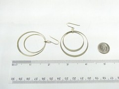 BR Banana Republic Sterling Silver Double Circle Hook Earrings 925 7.8g 2.25 In