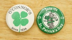 Vintage Pinback Buttons St Patricks Day O’Connors Since 1934 Irish Leprechaun