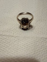 Vtg Stunning! 925SterSilver Sz 10-11g Smoky Quartz Ring!