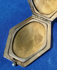 ORIGINAL Antique Deco STERLING SILVER 925 Pendant Vintage Hexagon Lozenge Locket