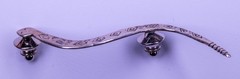 DASLIN Snake Tie Tack Pin Silver 75mm Wavy Etched Design