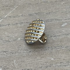 Vintage Unbranded Gold Clip On Earrings With Raised Striped Horizontal Pattern