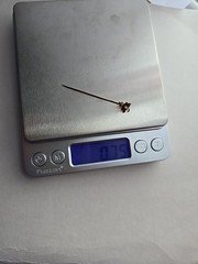 Tri Color 10k Gold Grape Leaf Stick Pin With Seed Pearl