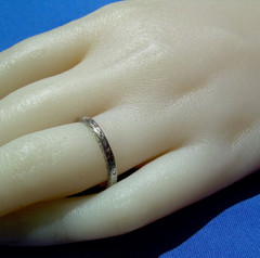 ORIGINAL Art Deco Wedding Band 18K WHITE GOLD Antique Anniversary Ring Size 6.5