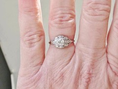 3.2Ct Art Deco Style Lab Created Diamond Anniversary 14K White Gold Finish Ring