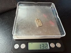 1.32g Vintage Sterling Silver 925 Geometric Modernist Rectangle Pendant M