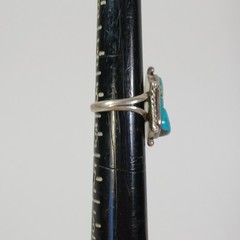 Vintage Estate BLUE TURQUOISE Stone Silver Tone Ring Size 5.25