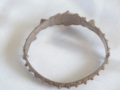 Antique Zeeland Button Sterling Silver Import Filigree Bracelet 7″
