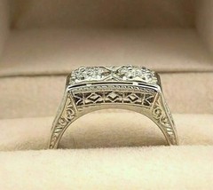 2.95Ct Art Deco Style Round Lab Created Diamond Filigree 14K White Gold FN Ring