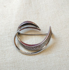 Vtg Pin Brooch Abstract Circular 800 Sterling Silver K&I Signed Germany MCM 3.9g