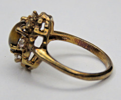 Vintage Uncas Mfg Co 14Kt HGE Electroplated Ladies Tiger Eye Size 6 Ring