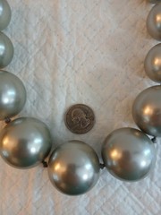 1960s Jumbo Faux Pearl Necklace Oversized Pearl 21in Vintage