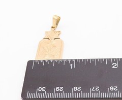 14K GOLD Vintage Pendant Solid Moses 10 Commandments Etched GP757