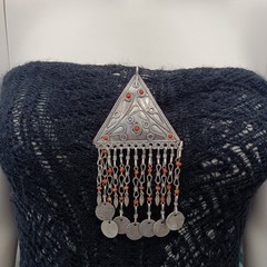 Tribal Chandelier Necklace Ethnic Statement Coin Fringe Vintage Boho Jewelry VTG