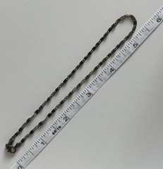 Vintage 925 Sterling Silver Mariner Chain 11” Bracelet Deep Oxidized 2.5mm ITALY