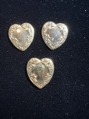 Vintage Gold Plated Heart for Jewelry Design/22K Quality Finish Over Brass NOS