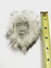 Inuit Eskimo Feather Fur Pin Brooch Work Of Art Man Made Plaster Rock