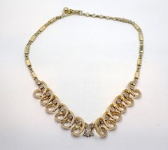 Vintage Sarah Coventry Necklace Celestial Fire Gold Tone Rhinestone 50s Signed