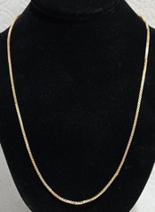 1990s DURAGOLD 24″ 14K Yellow Gold Large Venetian Box Chain Necklace 6 Grams