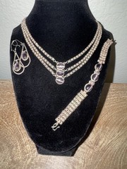 Vintage Made In Armenia Necklace, Bracelet And Earrings Set