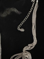 Suzanne Somers 2002 HSN Sterling Silver Multi-strand Clr CZ Large Drop Pendant