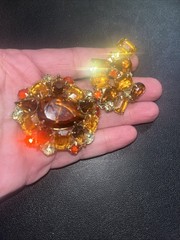 Juliana D &E DeLizza Elster Fall Color Brooch and Earring Set Book Piece #7373