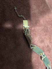 Vintage Damascene Birds and Flowers 7 Inches Bracelet Safety Chain