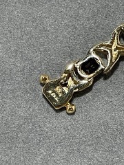 VTG Gold Over Sterling Vermeil Black Sapphire 3 Piece Parure In Case