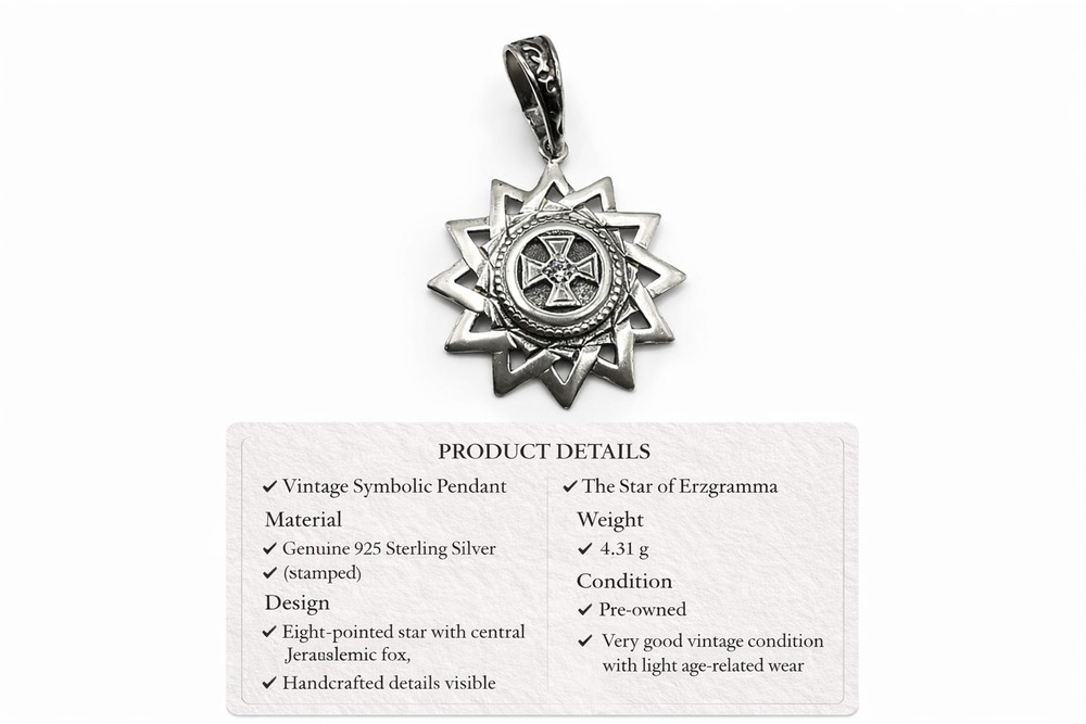 Vintage Erzgamma Star Pendant | Handcrafted 925 Silver | Sacred Geometry Jewelry