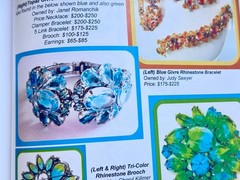 Vintage Verified JULIANA Clamper Bracelet Brooch Earrings Blue Givre Glass