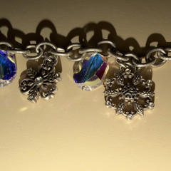 Vintage Brighton Snowflake Bracelet AB Iridescent Crystal Rhinestone Silver-Box