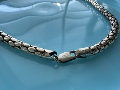 18” FAS Vintage Sterling Silver 925 Round Snake Mesh Chain Necklace Unique 16g