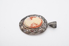 Vintage Jezlaine Sterling Silver 925 Cameo Pendant