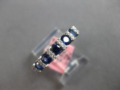 .99CT DIAMOND & AAA SAPPHIRE 14KT WHITE GOLD 3D 7 STONE CHANNEL ANNIVERSARY RING