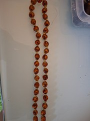 vintage 18″ amber beaded necklace Topaz glass