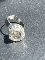 Rock Crystal 830s silver Ring Norway Norwegian Vintage Estate 1665