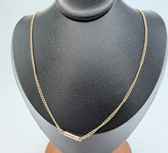 Antique 10K Gold Curb Link Necklace 15” Barrel Clasp Victorian Estate Chain