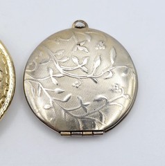 Vintage Locket Lot 4pc Van Dell 14K GF Gold Filled Heart Costume Enamel Pendants