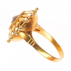 sz7.5 Antique 19k gold seed pearl ship’s wheel form nautical statement ring