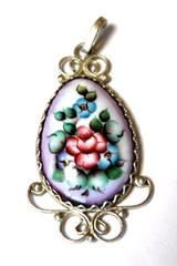 Vintage Unique Enamel Hand Painted Russia Finift Jewelry Pendant 5 Variation #78