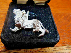 Vintage House of Nikolas Sterling 3 D Lion Pendant Charm in Box