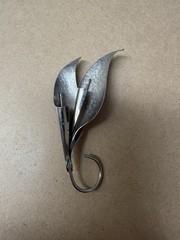 Stuart Nye Style Vintage Sterling Silver Calla Lily Brooch 3.25″