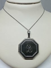 Platinum Vintage Locket Necklace Pendant