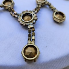 1940s RARE HOBE FIVE PENDANT PURPLE HEAD- LIGHT ORIGINAL COND FESTOON NECKLACE