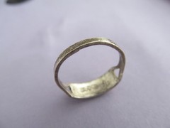 VINTAGE OLD PAWN STERLING ZUNI CS LONJOSE MOTHER OF PEARL LAPIS INLAY RING
