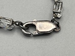 Vintage Silver Plated Multi Color Crystal Bracelet Bezel Oval Rainbow Stones