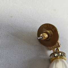 Monet Pearl Drop Earrings Stacked Tiered Faux Pearls & Crystal Accents