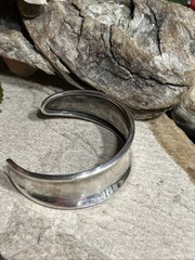 54. Vintage BOMA 925 Sterling Concave 21mm wide Cuff Bracelet 20.9g, 6 3/8″